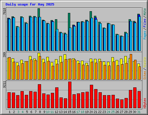 Daily usage for May 2025