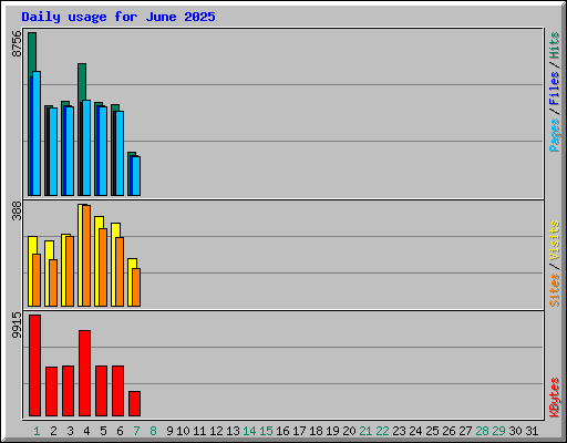 Daily usage for June 2025
