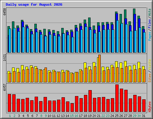 Daily usage for August 2026