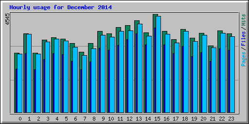 Hourly usage for December 2014