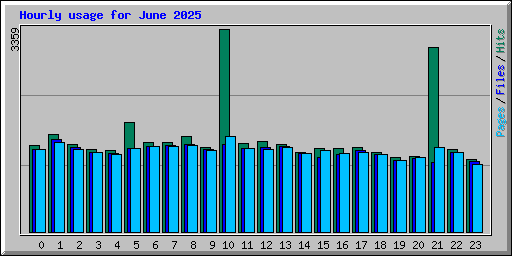 Hourly usage for June 2025