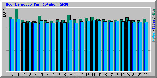 Hourly usage for October 2025